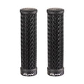 FUNN Holeshot Lock-On Grips in Black, textured rubber MTB handlebar grips with alloy lock ring