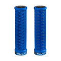 FUNN Holeshot Lock-On Grips in Blue, textured rubber MTB handlebar grips with alloy lock ring