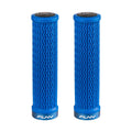 Funn mountain bike components - Holeshot Lock - On Grips Blue in a white background.