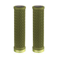 Funn mountain bike components - Holeshot Lock - On Grips Olive Green in a white background.