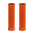 FUNN Holeshot Lock-On Grips in Orange, textured rubber MTB handlebar grips with alloy lock ring