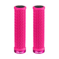 FUNN Holeshot Lock-On Grips in Pink, textured rubber MTB handlebar grips with alloy lock ring