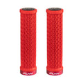 Funn mountain bike components - Holeshot Lock - On Grips Red in a white background.