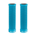 FUNN Holeshot Lock-On Grips in Turquoise, textured rubber MTB handlebar grips with alloy lock ring