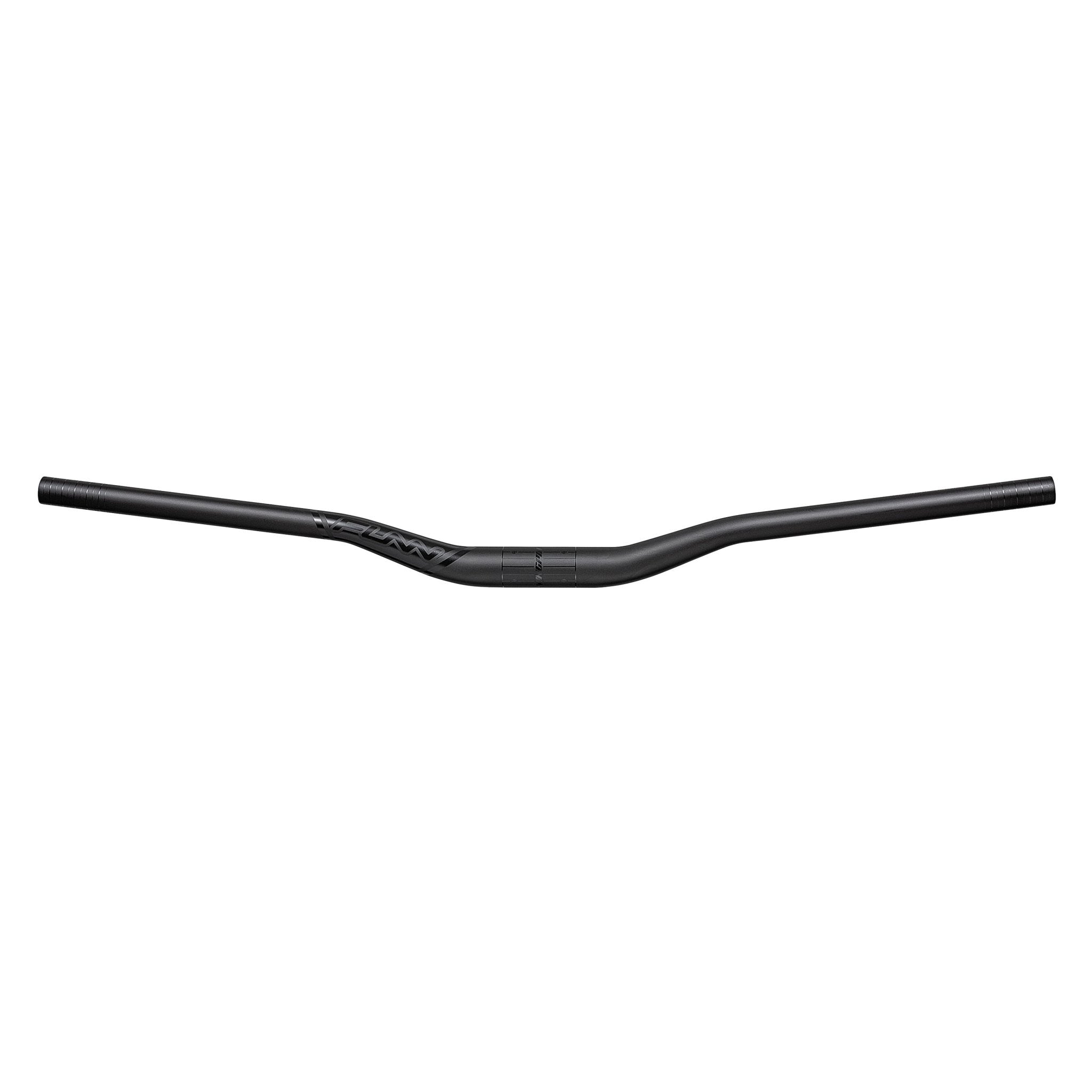 Black FUNN Kingpin Riser Handlebar, alloy 31.8mm clamp with 30mm rise, wide swept MTB bar for stable control