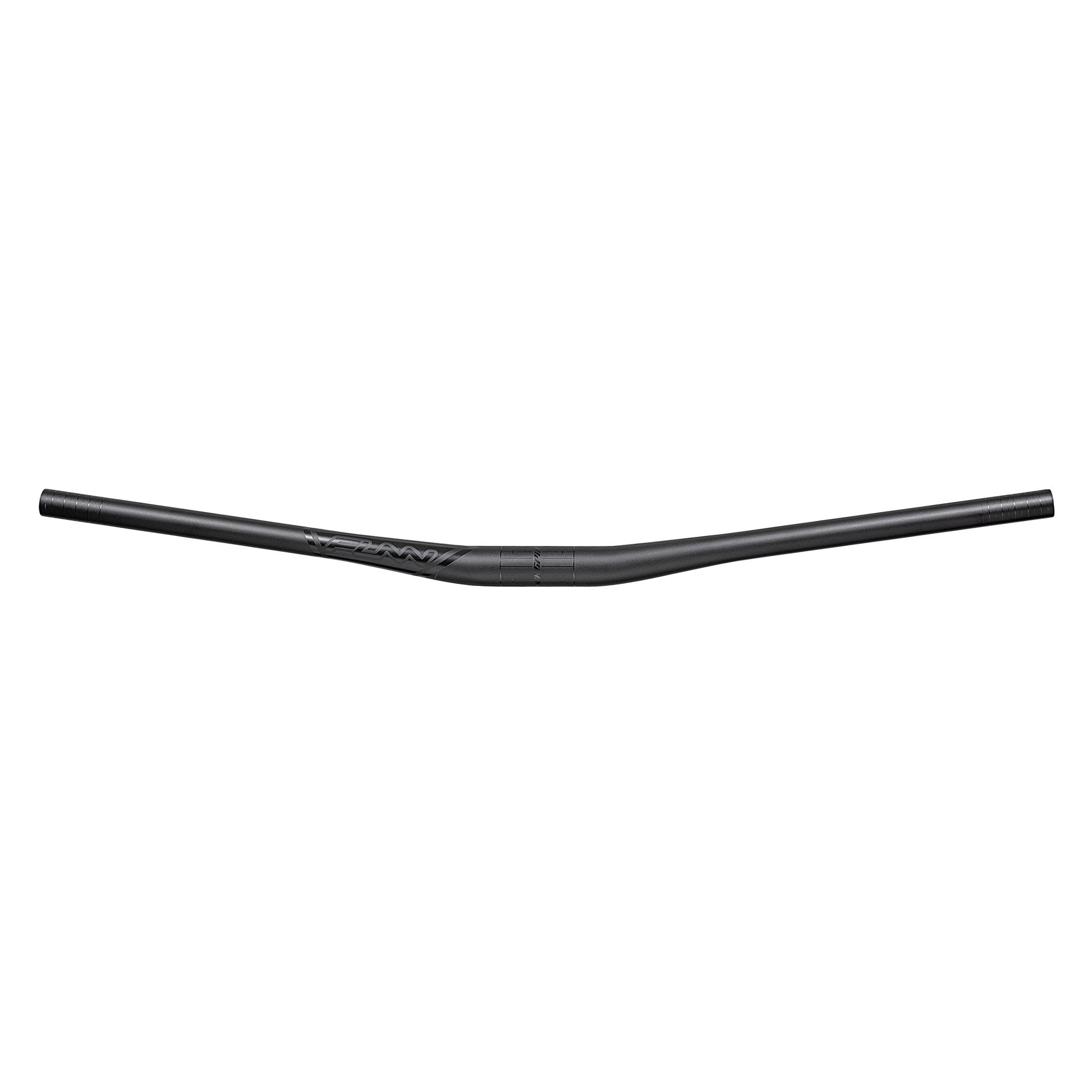 Black FUNN Kingpin Riser Handlebar, 31.8mm clamp, 15mm rise, lightweight alloy bar with slight sweep for mountain bikes