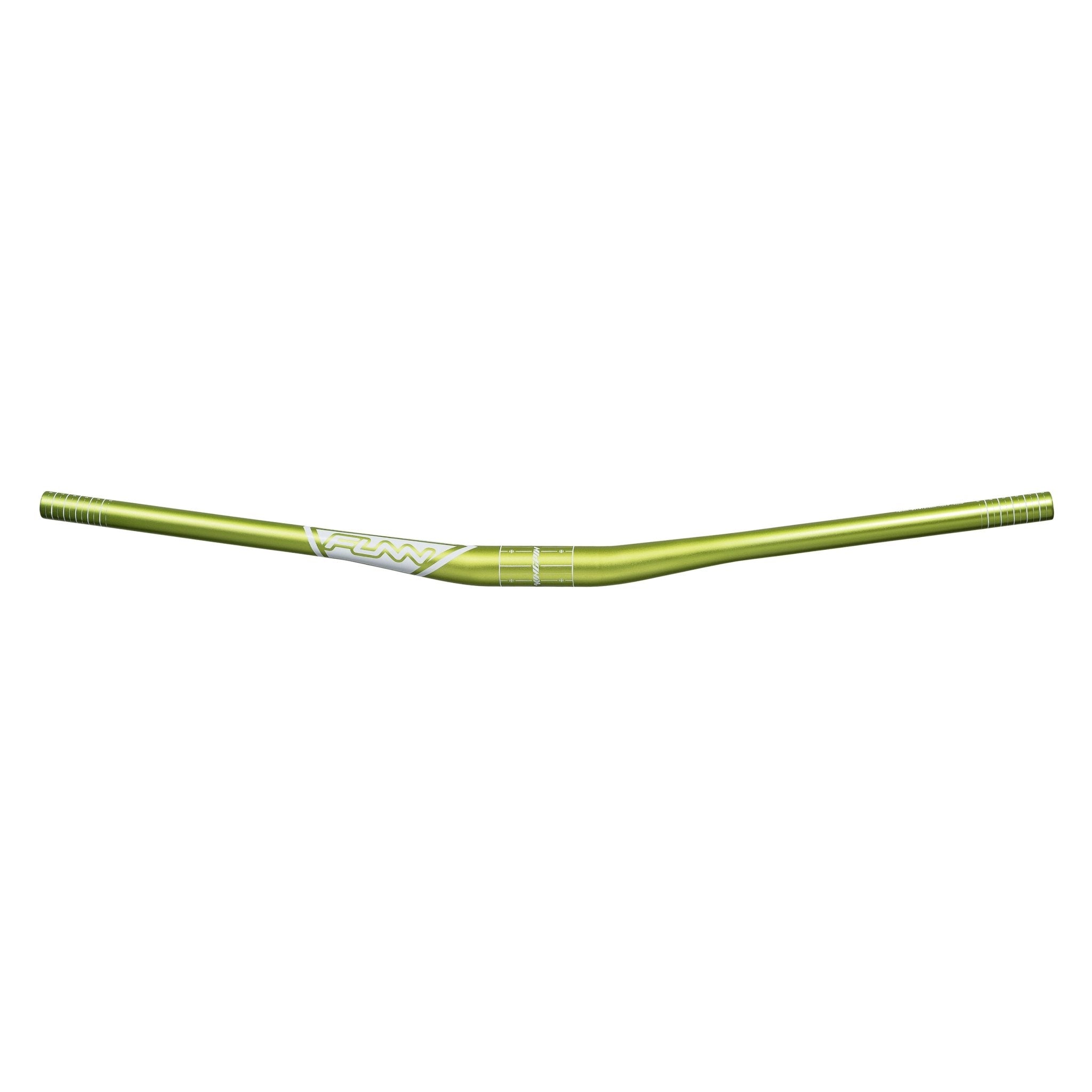 Green FUNN Kingpin Riser Handlebar, 31.8mm clamp, 15mm rise alloy bar with slight sweep for mountain bike control