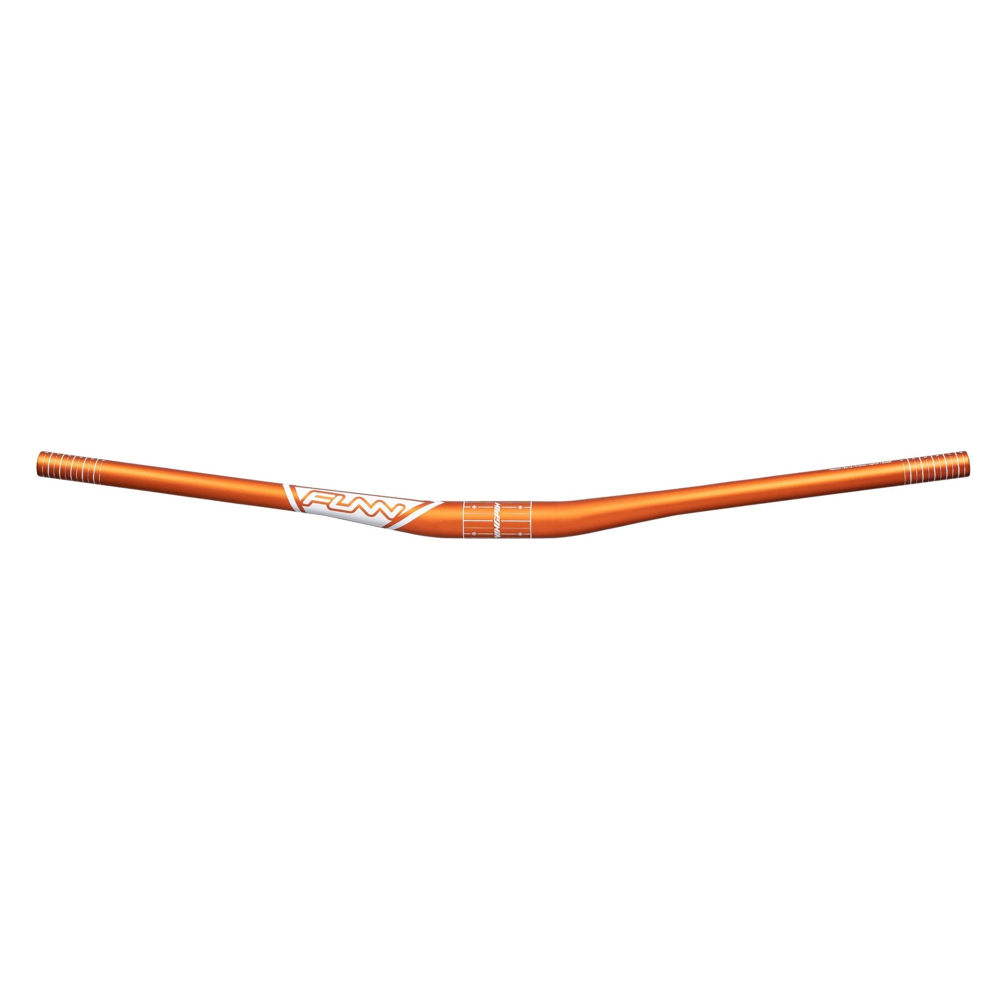 FUNN Kingpin Riser Handlebar, orange alloy, 31.8mm clamp, 15mm rise, wide swept bar for mountain bike control and stability