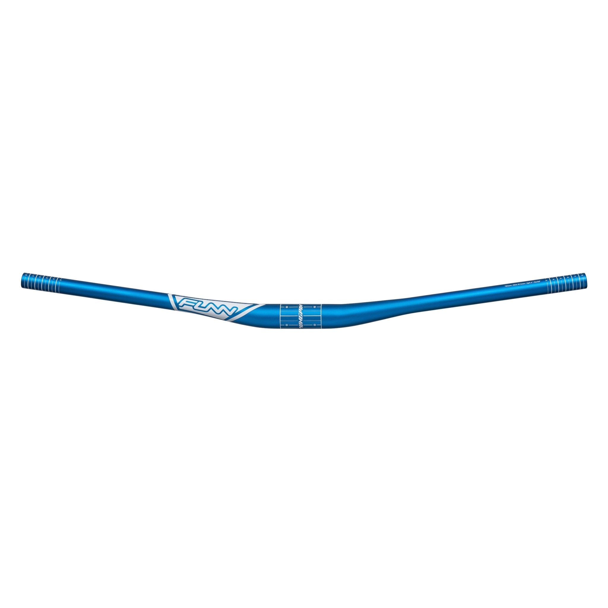 FUNN Kingpin Riser Handlebar, blue alloy 35mm clamp with 15mm rise for mountain bike control and performance