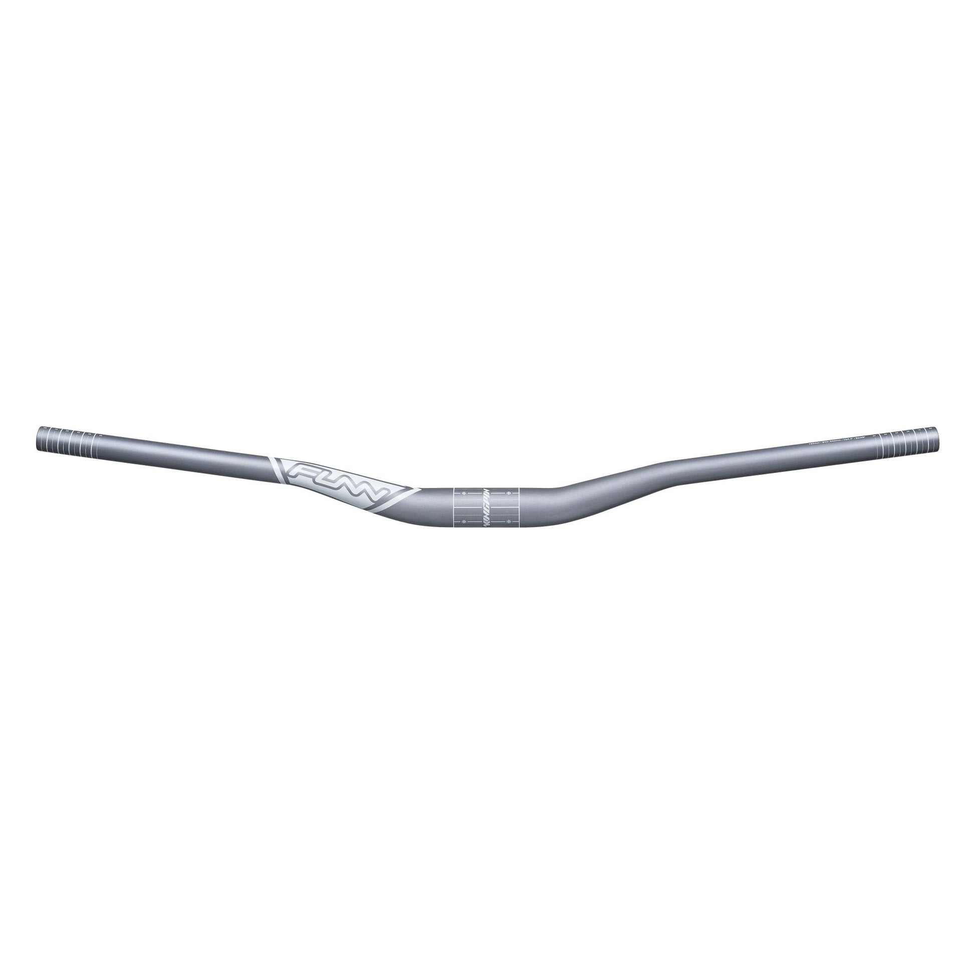 Funn mountain bike components - Kingpin Riser Handlebar 35mm 30mm Grey in a white background.