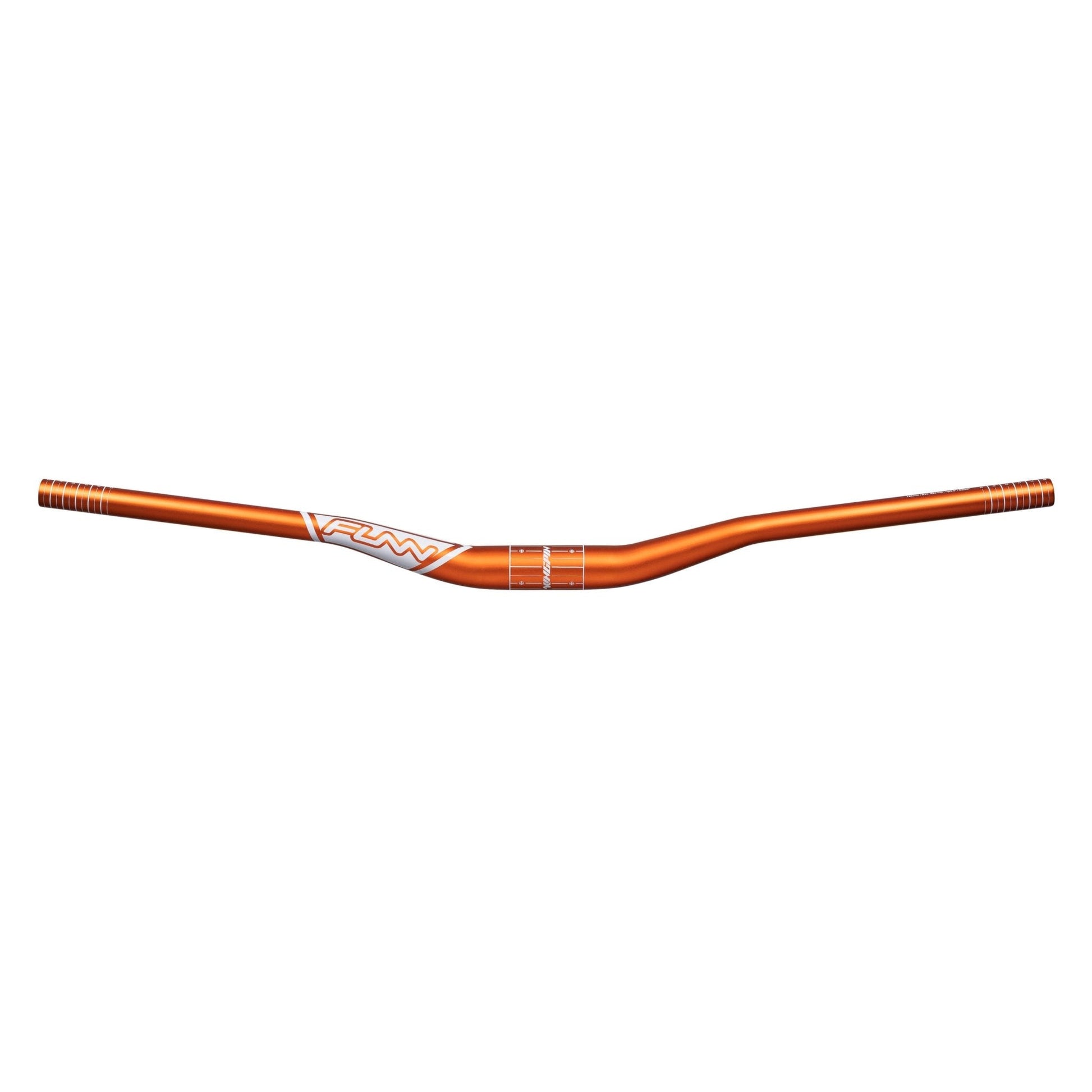 Funn mountain bike components - Kingpin Riser Handlebar 35mm 30mm Orange in a white background.