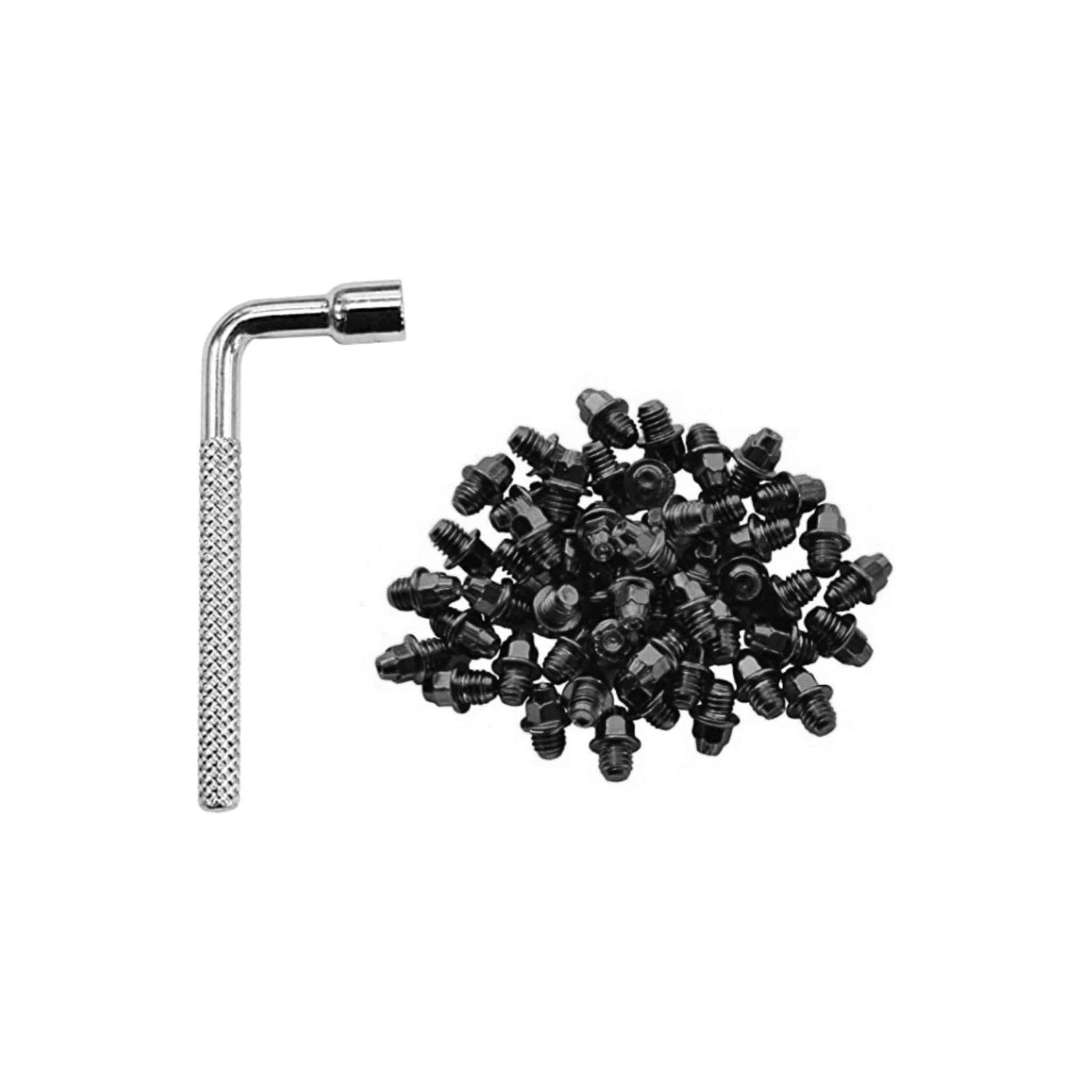 FUNN Mamba / Ripper / Python Pedal Pin Kit 4mm, black steel traction pins with silver install tool.
