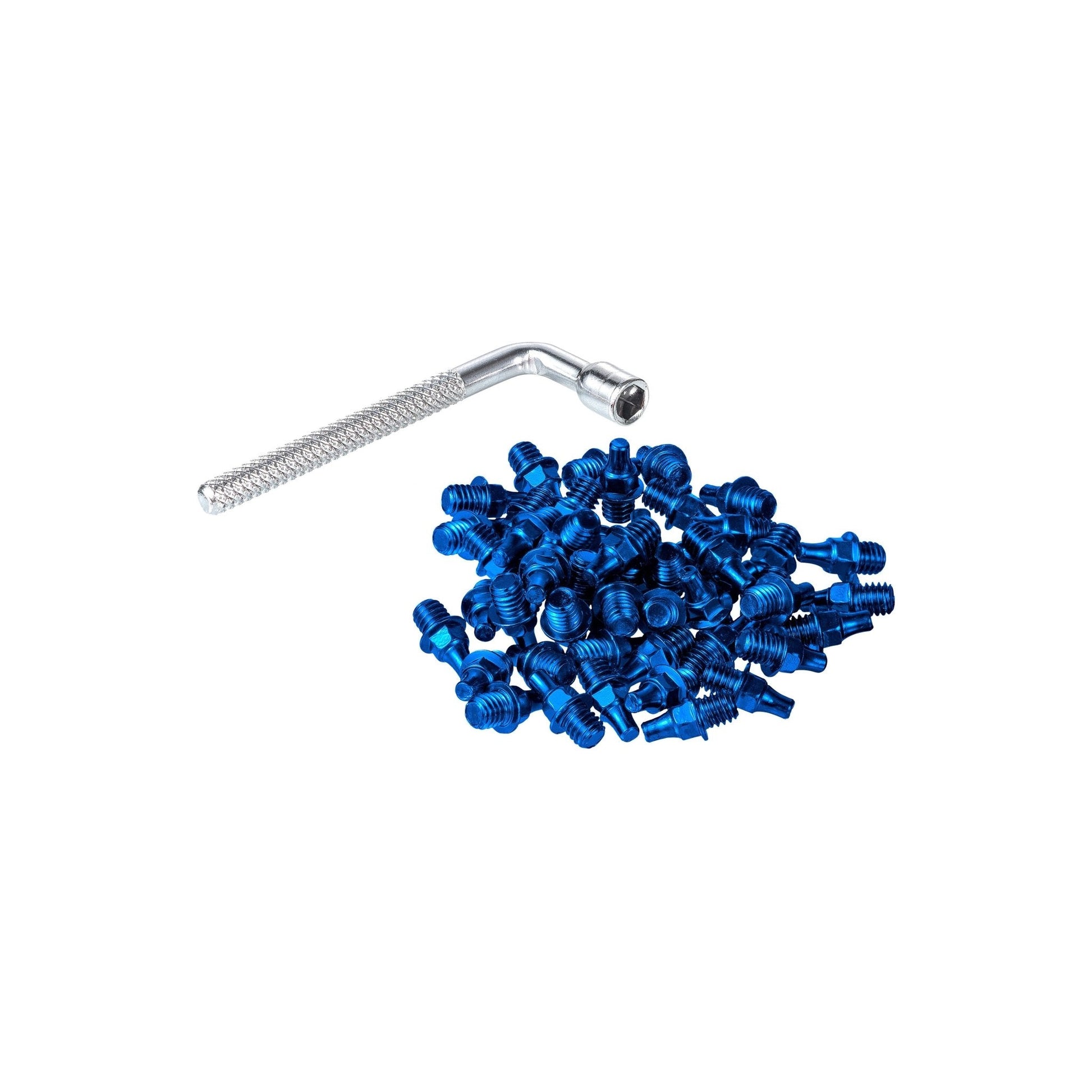 Funn mountain bike components - Mamba / Ripper / Python Pedal Pin Kit - 6mm Blue in a white background.