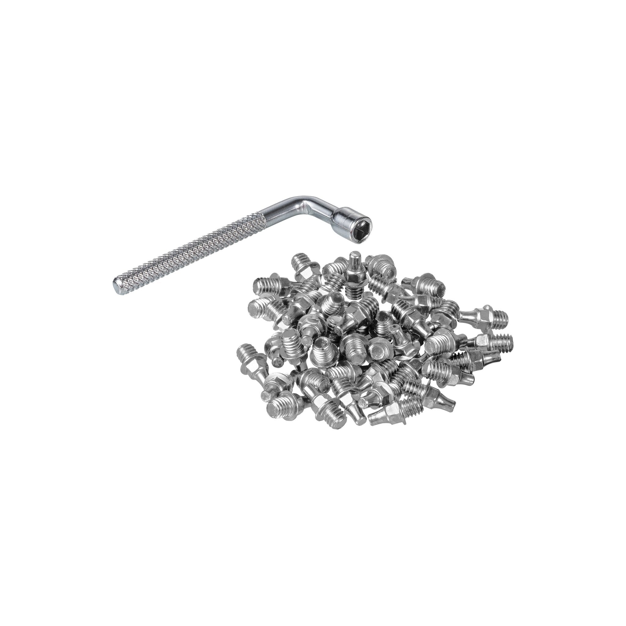 FUNN Mamba / Ripper / Python Pedal Pin Kit 6mm, silver steel traction pins with silver install tool.