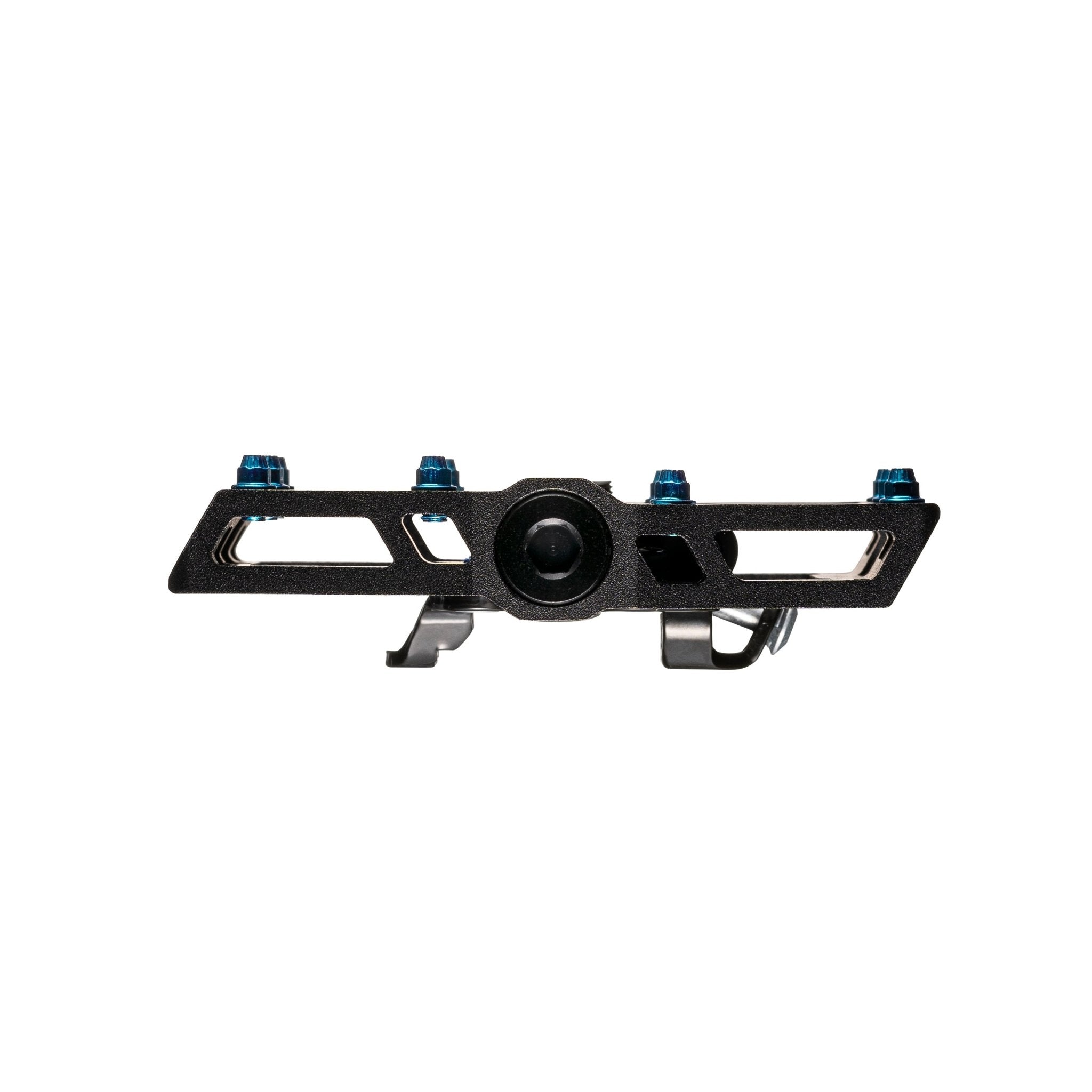 FUNN Mamba S Clip-In Pedals, black alloy clip single side platform with blue pins for secure mountain bike riding