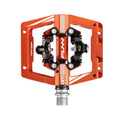 Funn mountain bike components - Mamba S Clipless Pedals Orange Clip Double side in a white background.