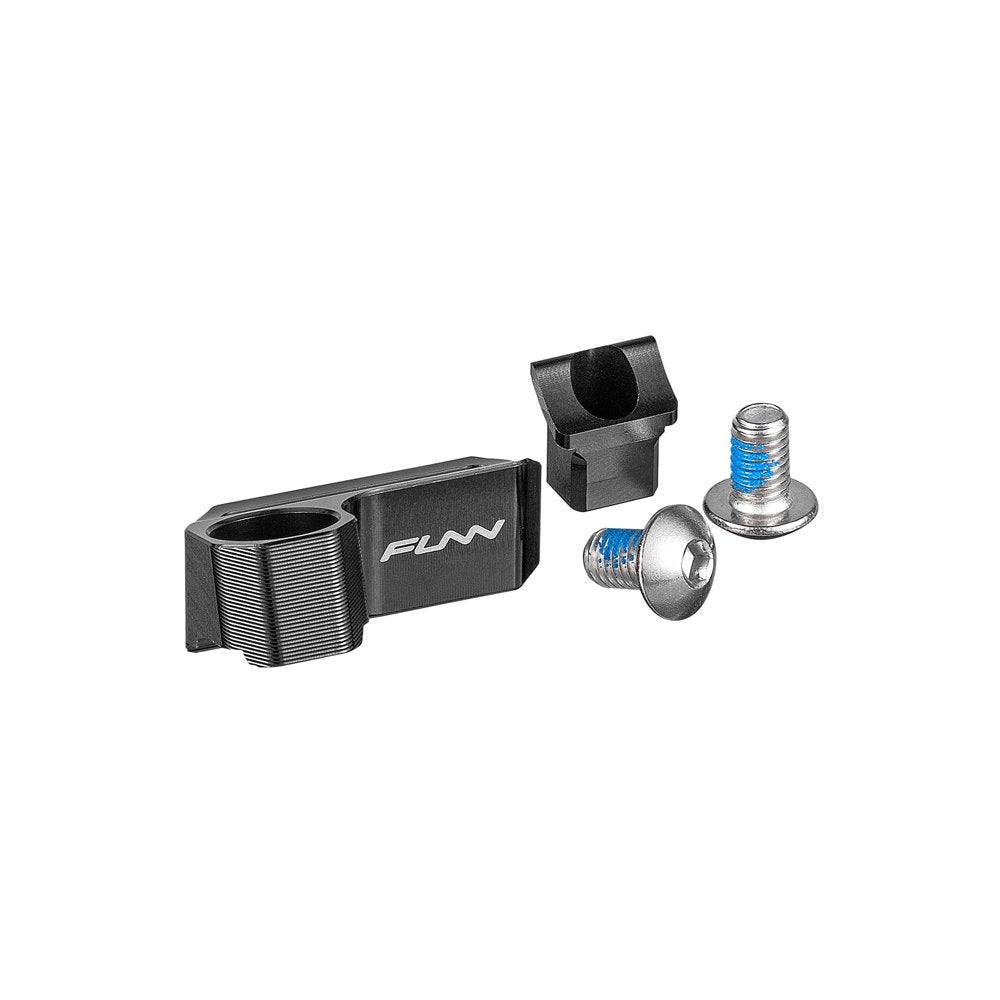 Funn MTB Mediator Brake-Shifter Adapter I-SPEC EV to MatchMaker Left, black alloy clamp with hardware for shifter integration