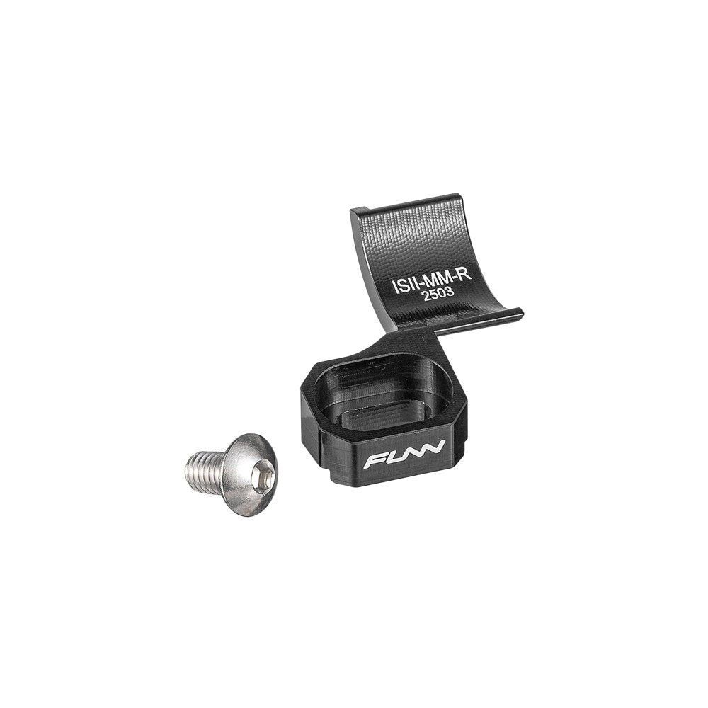 Black aluminum Funn MTB Mediator Brake-Shifter Adapter I-SPEC II to MatchMaker shifter right mount with clamp and bolt