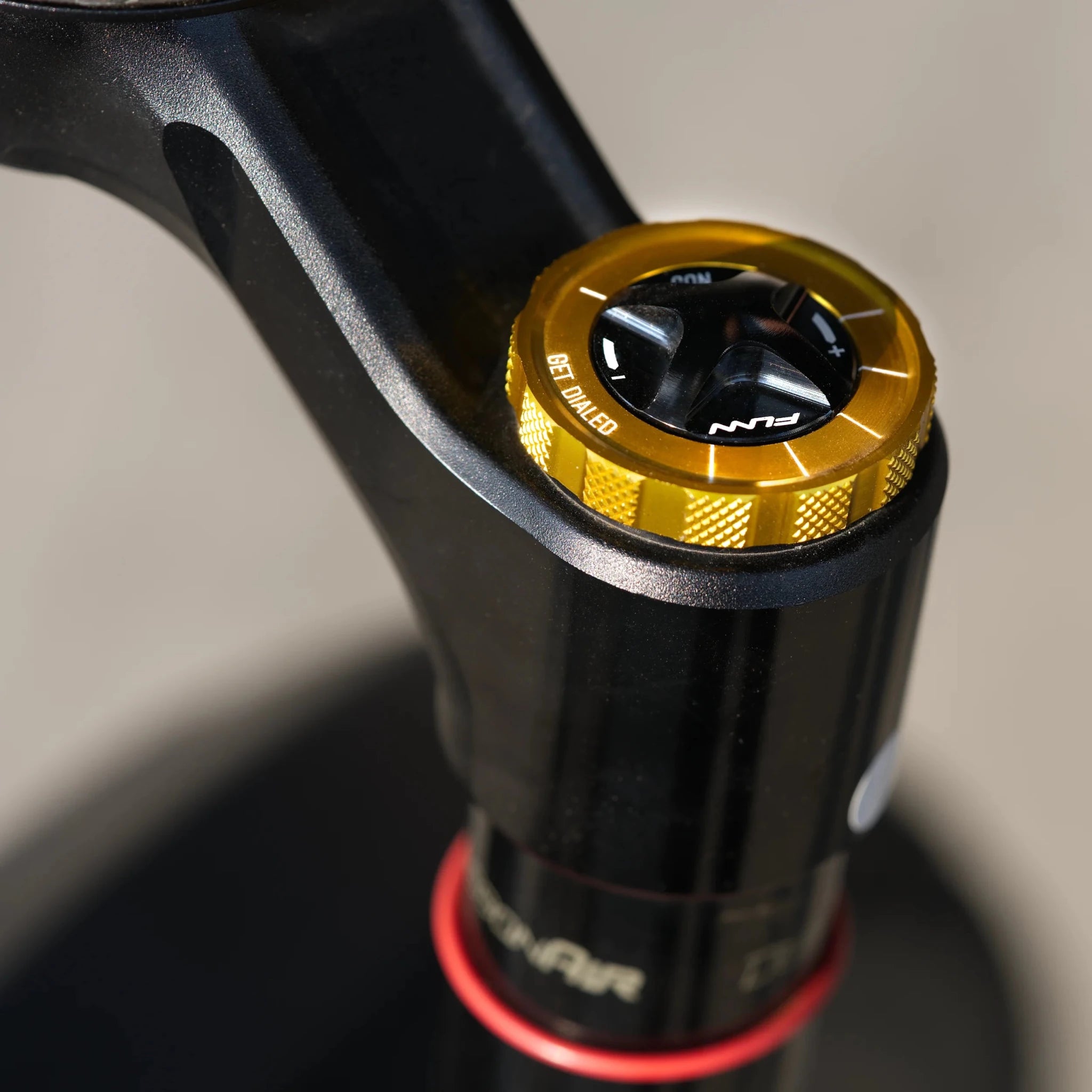 Funn mountain bike components - NOS Air Fork Valve Cap F - Type in a white background.