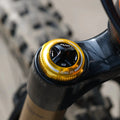 Funn mountain bike components - NOS Air Fork Valve Cap F - Type in a white background.