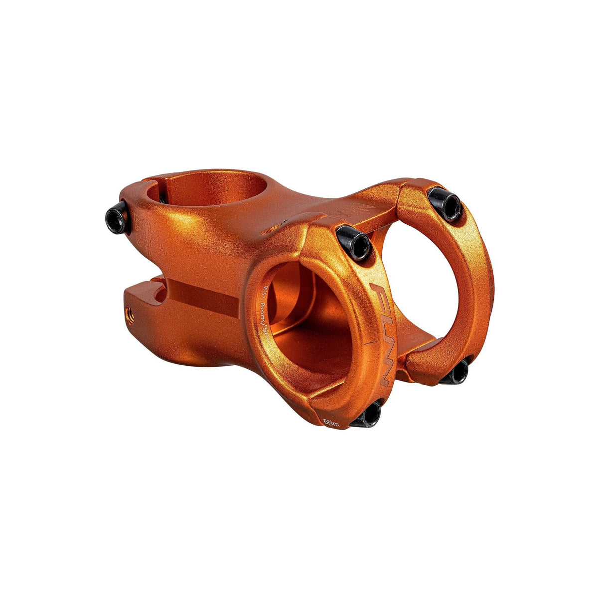 FUNN Nixie Stem in anodized orange, lightweight alloy bike handlebar stem with four-bolt clamp for secure steering control