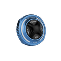 Funn mountain bike components - NOS Air Fork Valve Cap F-Type Blue in a white background.