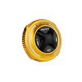 Funn mountain bike components - NOS Air Fork Valve Cap F-Type Gold in a white background.
