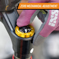 Funn mountain bike components - NOS Air Fork Valve Cap F-Type Gold in a white background.