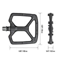 Funn mountain bike components - Python Flat Pedals Black in a white background.