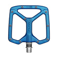 Funn mountain bike components - Python Flat Pedals Blue in a white background.