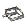 Funn mountain bike components - Python Gen1 Flat Pedals Grey in a white background.