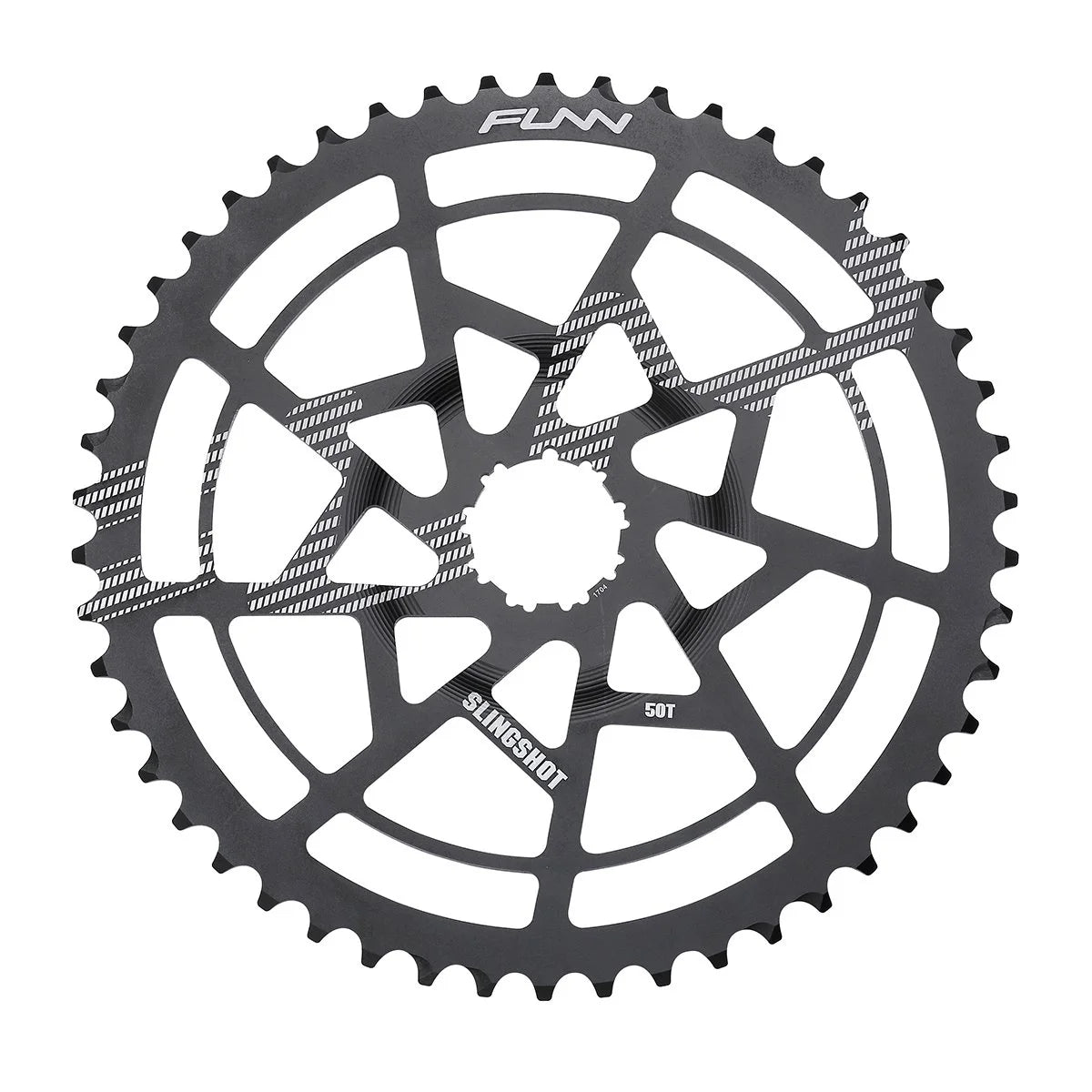 Funn mountain bike components - Slingshot Extension Cog Black in a white background.