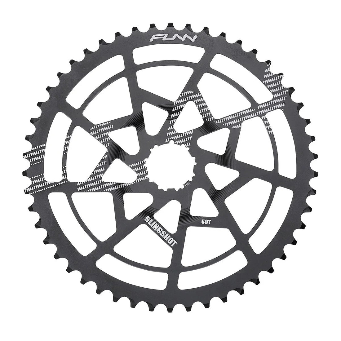 Funn mountain bike components - Slingshot Extension Cog Black in a white background.