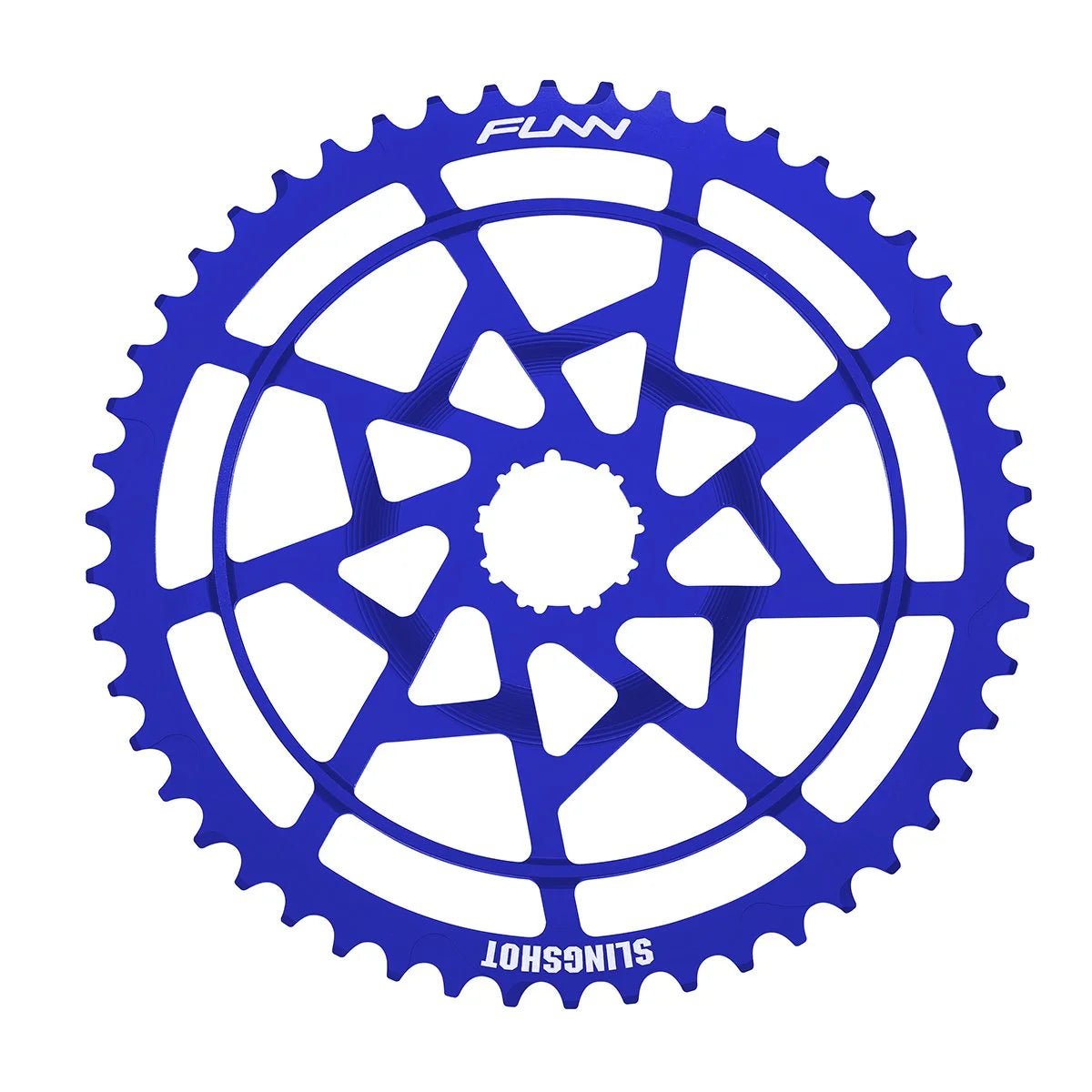 Funn mountain bike components - Slingshot Extension Cog Blue in a white background.