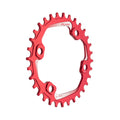 Funn mountain bike components - Solo 96 Narrow - Wide Chainring Red 32T in a white background.