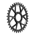 Funn mountain bike components - Solo DS Narrow - Wide Chainring Black 34T in a white background.