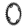 Funn mountain bike components - Solo Narrow - Wide Chainring Black 34T in a white background.