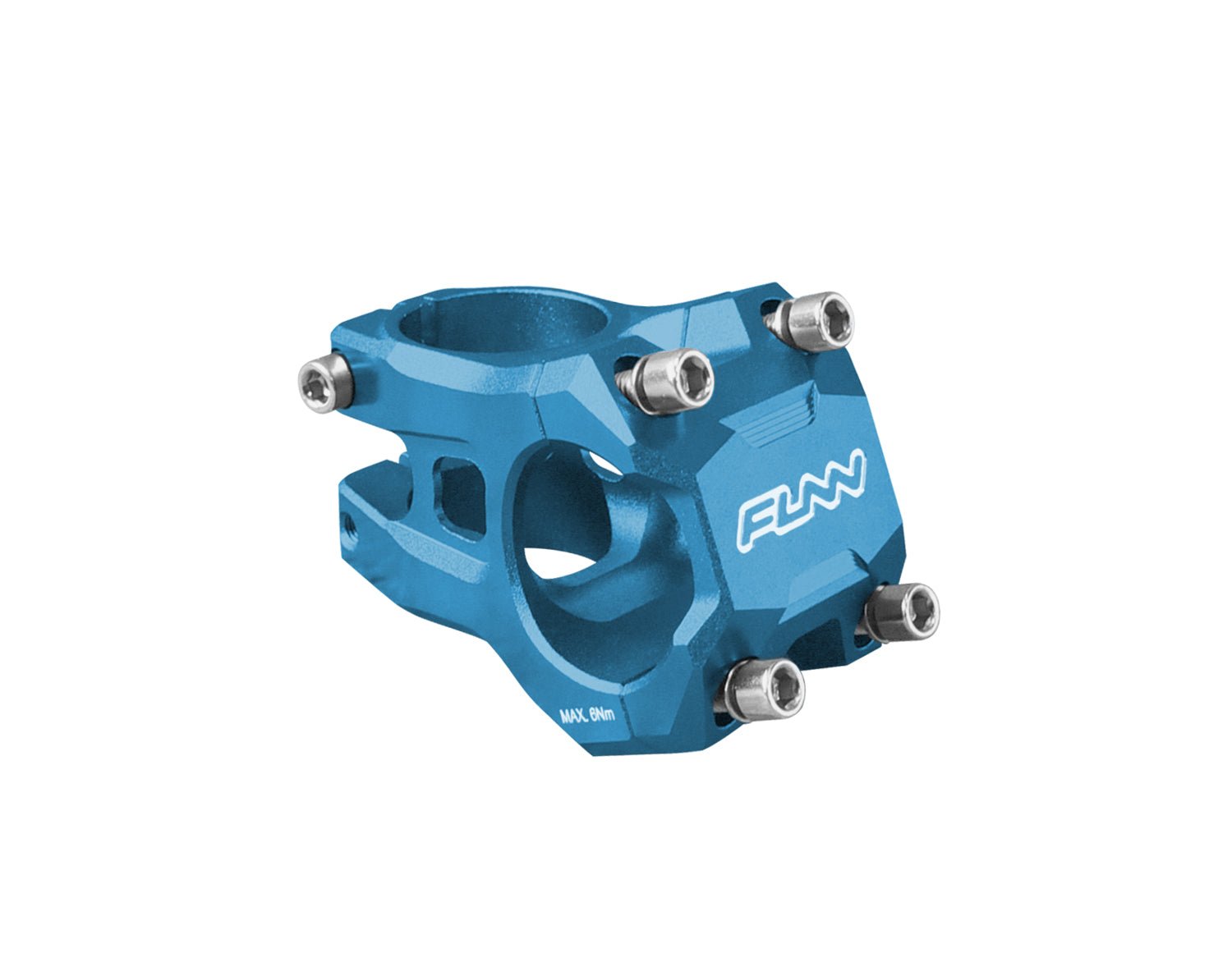 FUNN Strippa EVO Stem, blue alloy mountain bike stem with 31.8mm clamp and 35mm length, short and stiff design