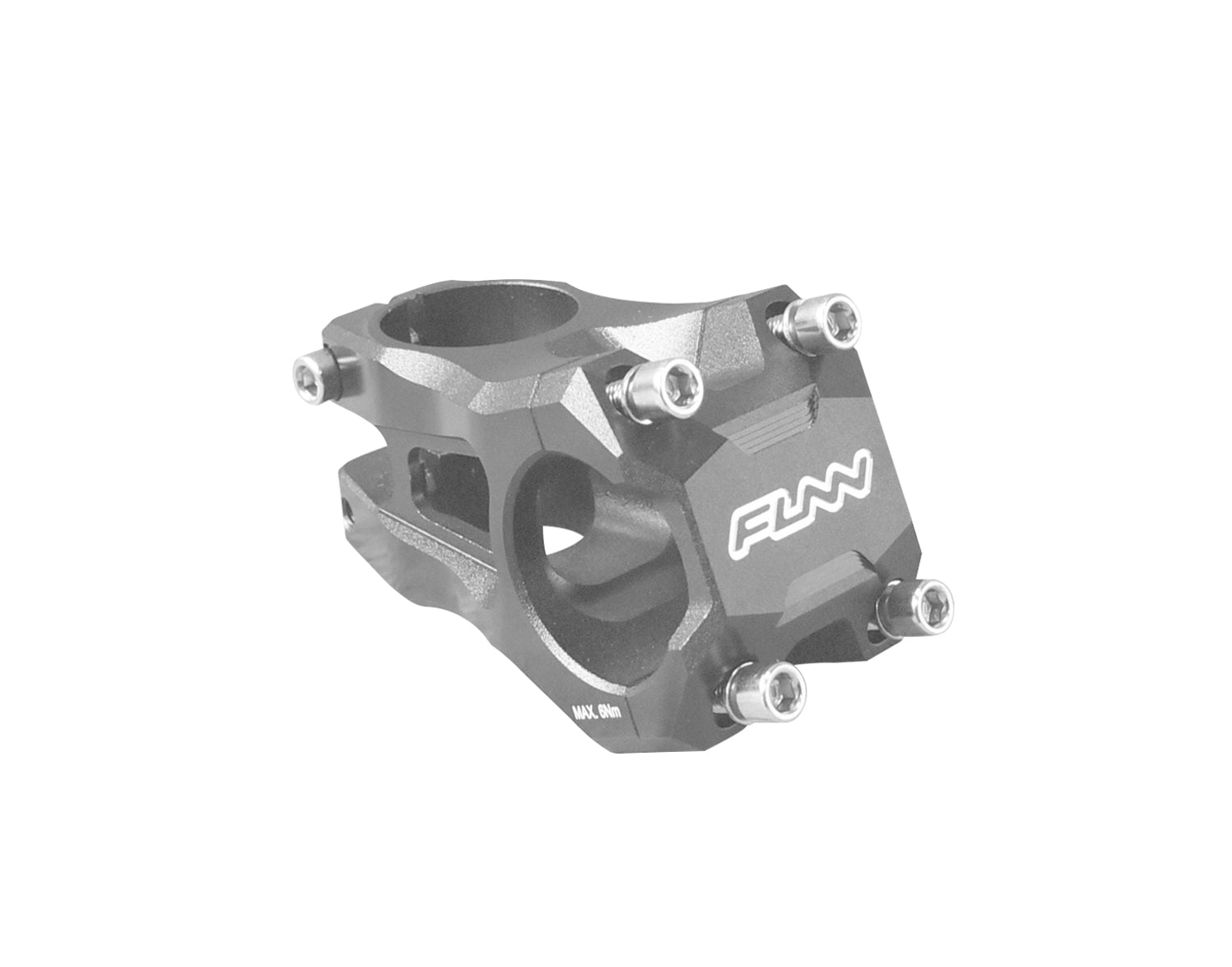 FUNN Strippa EVO Stem, black alloy MTB stem with 31.8mm clamp and 35mm length, four-bolt faceplate and angular design