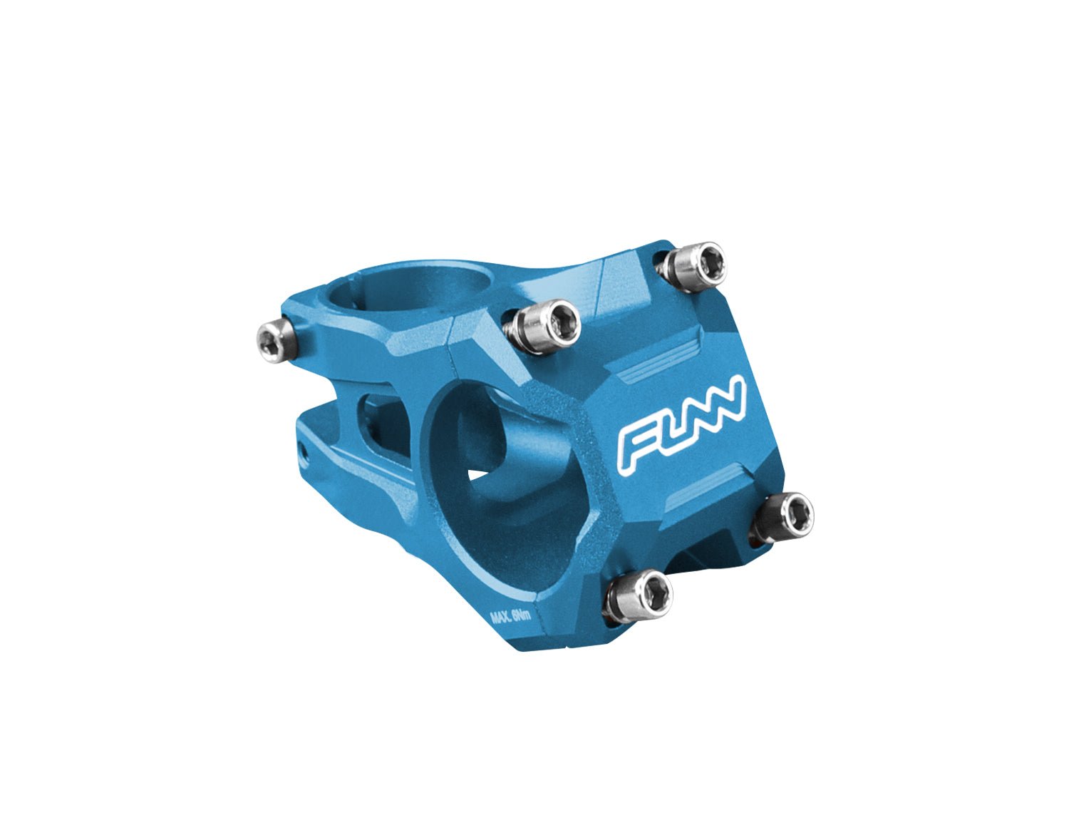 FUNN Strippa EVO Stem, blue alloy MTB stem with 35mm clamp, 45mm length and four-bolt faceplate for handlebars