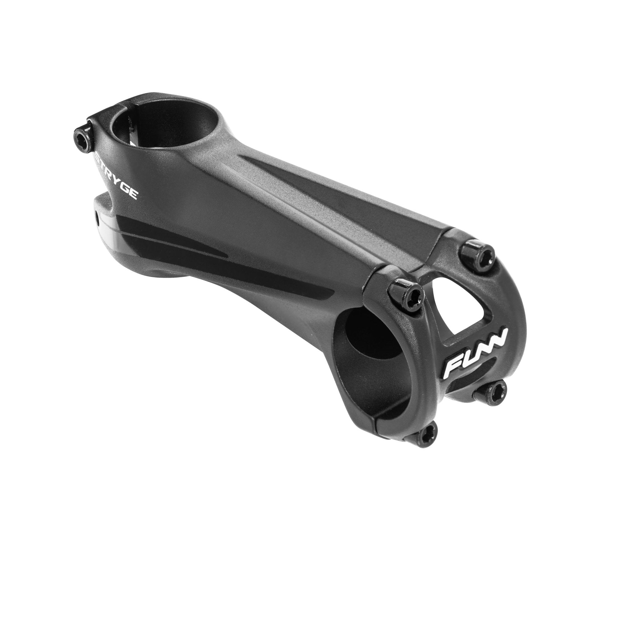 FUNN Stryge Drop Stem 100mm in matte black, alloy bike stem with aerodynamic shape for low, aggressive cockpit setup