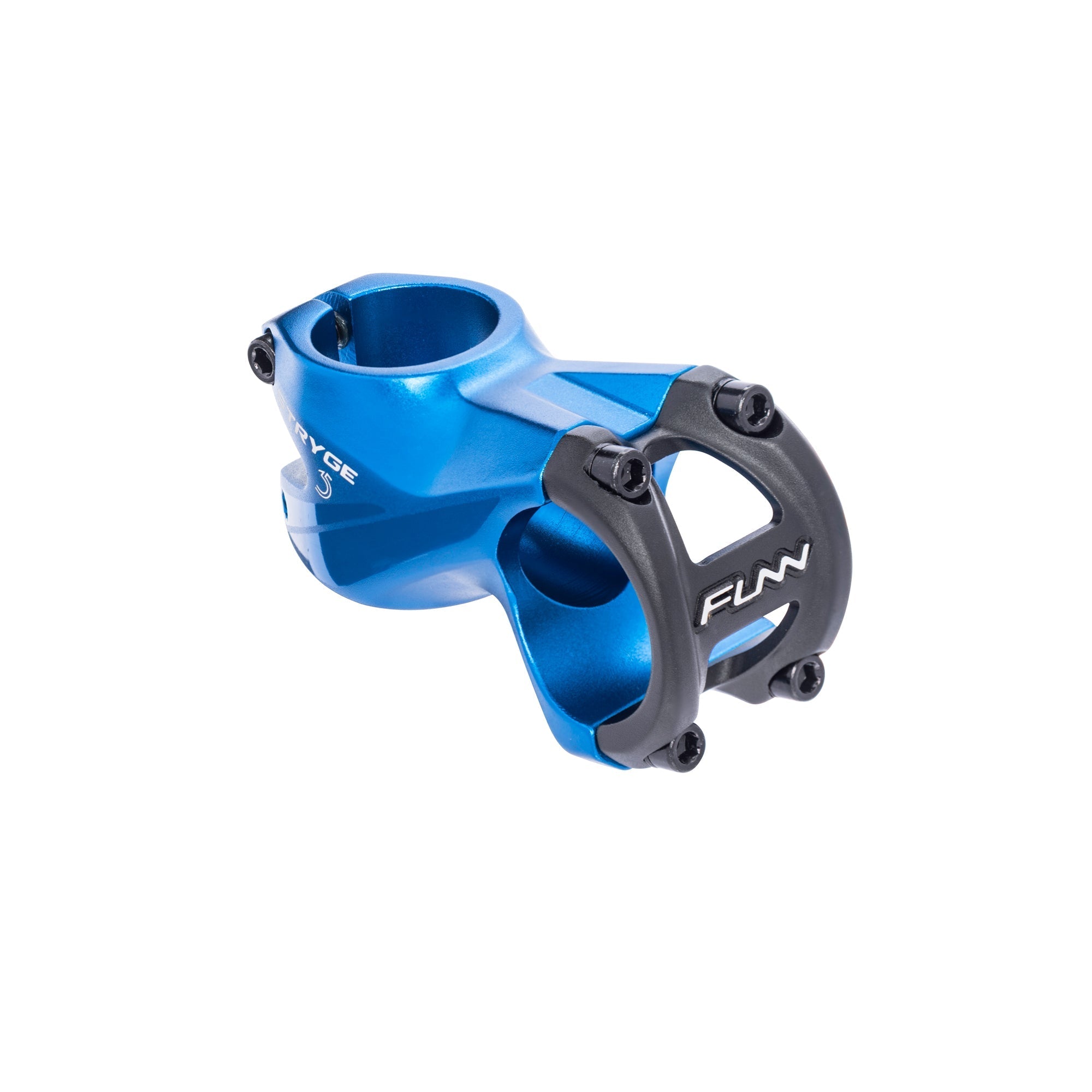 FUNN Stryge Drop Stem, blue alloy, 35mm clamp, 55mm length, aerodynamic shape for MTB handlebars