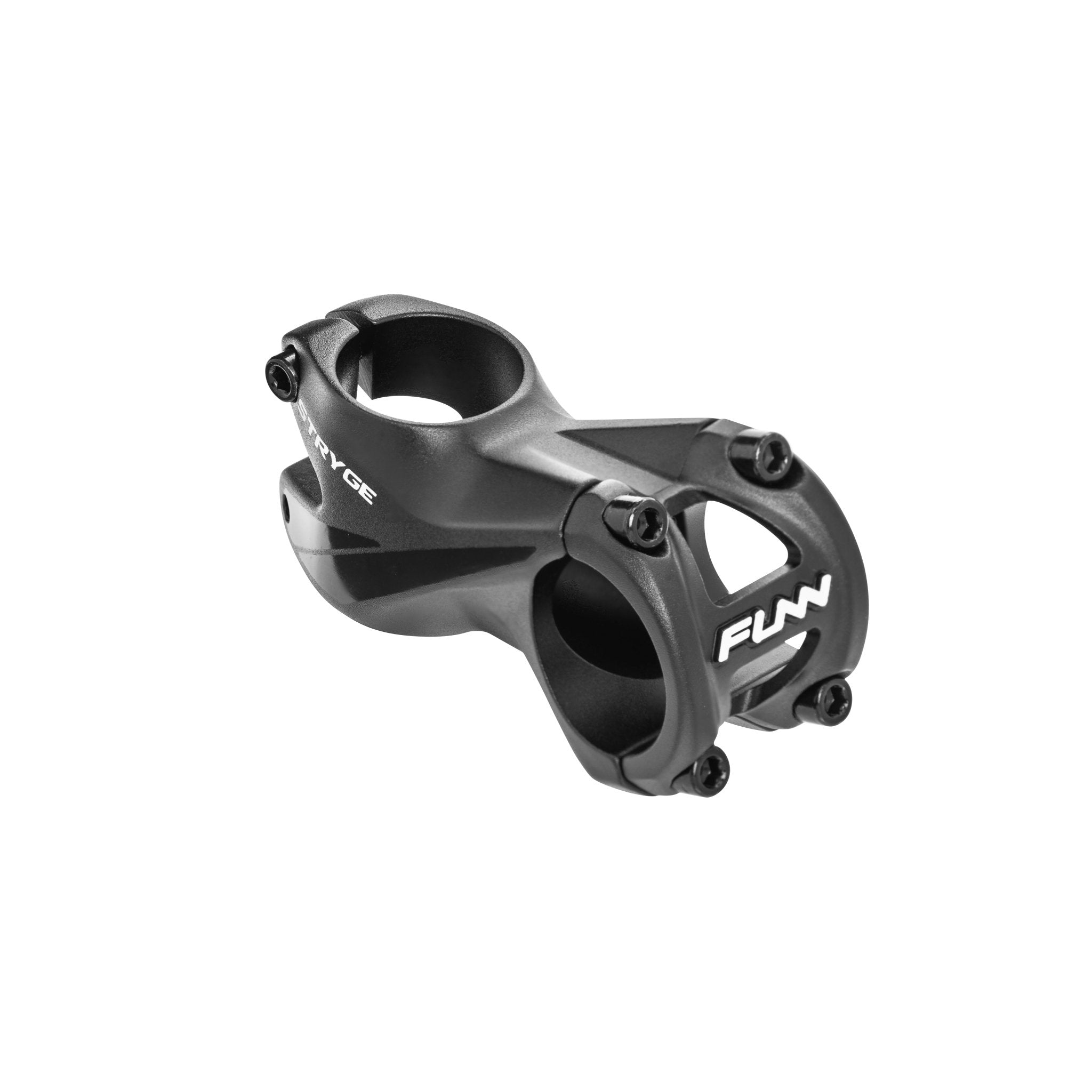 Funn mountain bike components - Stryge Riser Stem 60mm Black in a white background.