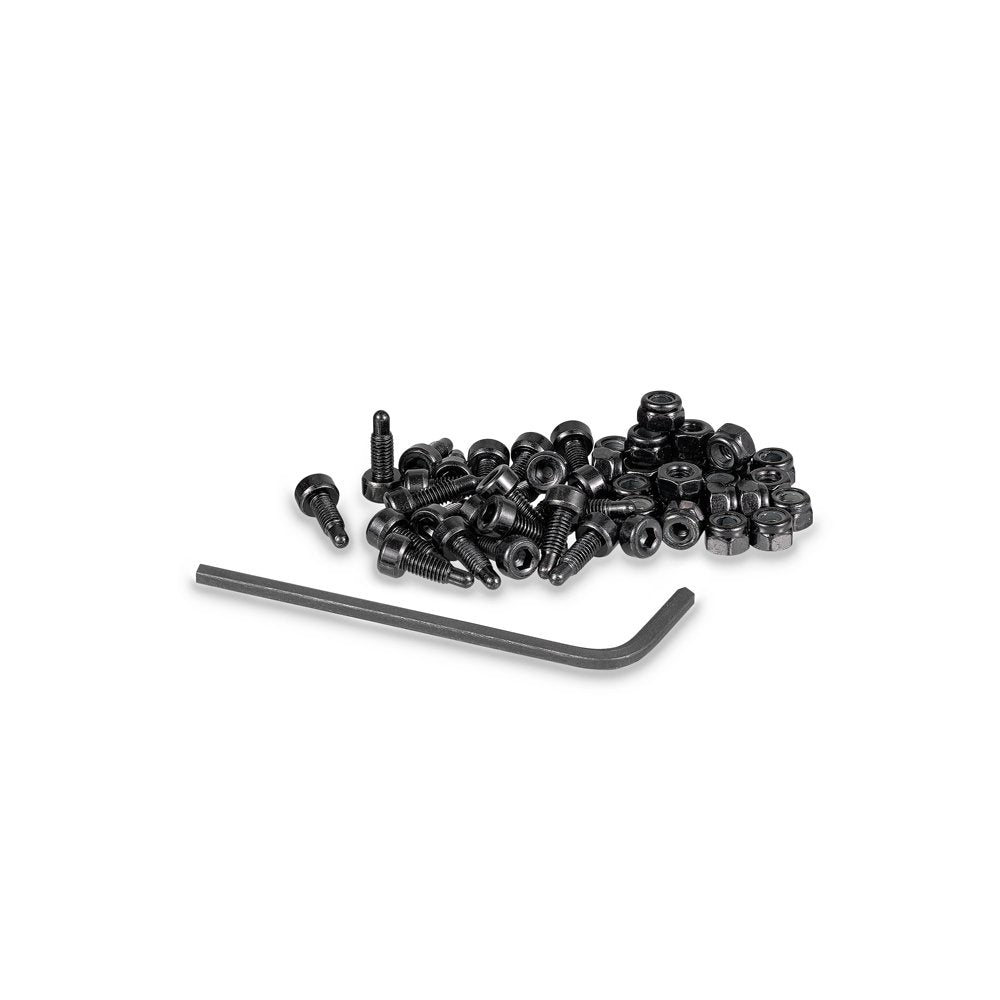 FUNN Taipan and Taipan S Pedal Pin Kit with black steel grip pins, hex nuts and L-shaped Allen key on white background