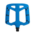 Funn mountain bike components - Taipan Flat Pedals Blue in a white background.