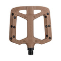 Funn mountain bike components - Taipan Flat Pedals Brown in a white background.