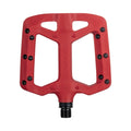 Funn mountain bike components - Taipan Flat Pedals Red in a white background.