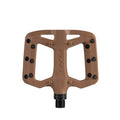 Funn mountain bike components - Taipan S Flat Pedals Brown in a white background.