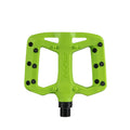 Funn mountain bike components - Taipan S Flat Pedals Green in a white background.