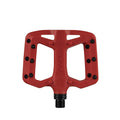 Funn mountain bike components - Taipan S Flat Pedals Red in a white background.